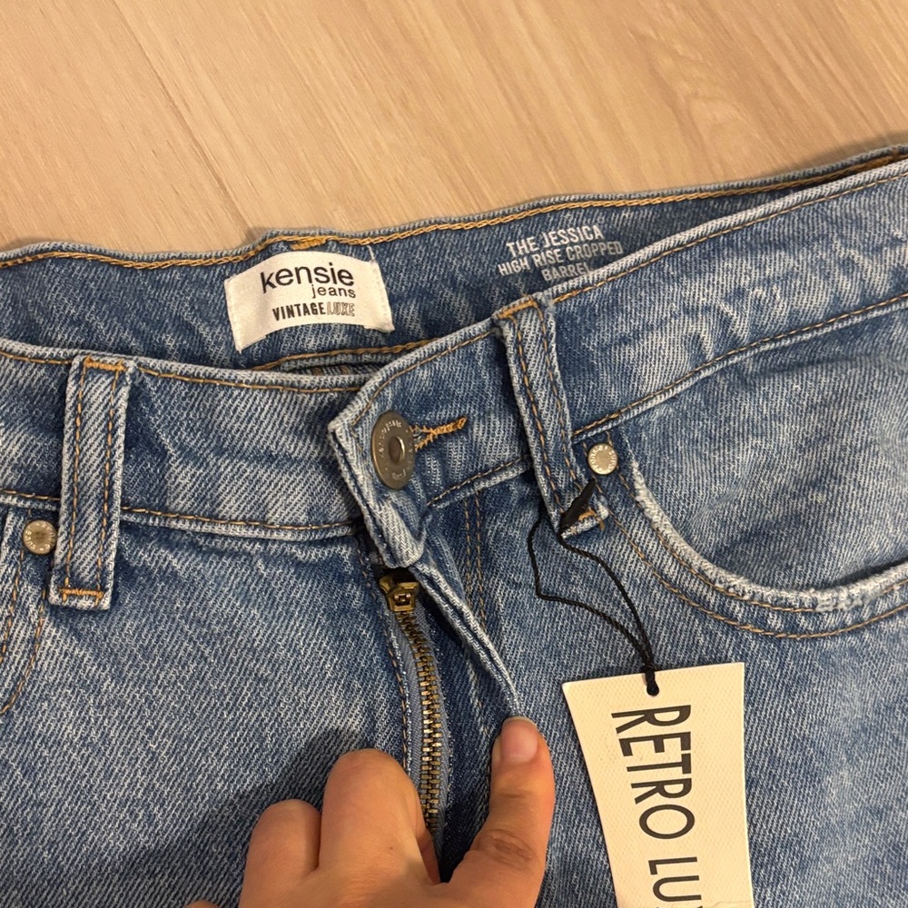 Kensie cropped barrel jeans Sz 8/29 NWT - Picture 3 of 10